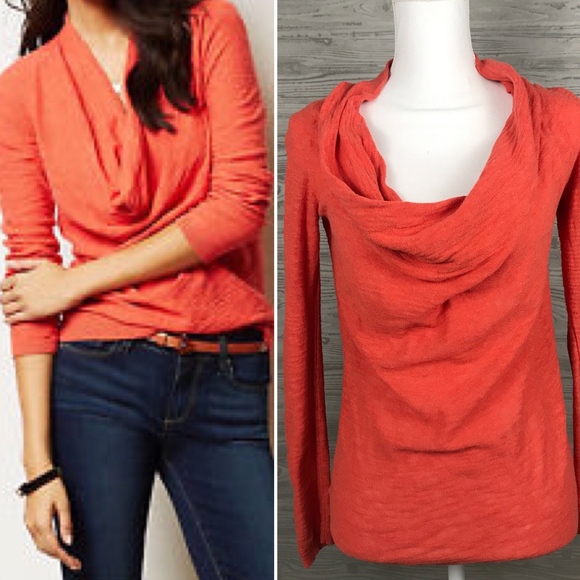 Anthropologie Sweaters - Angel of the North | Coral Cowl Neck Sweater
